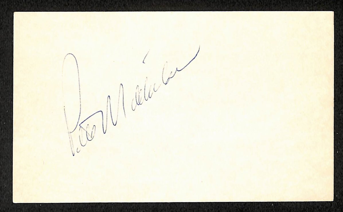 Pete Mikkelsen Yankees Autographed/Signed 3x5 Index Card JSA BA207697