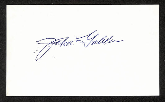 John Gabler Yankees Autographed/Signed 3x5 Index Card JSA BA207698