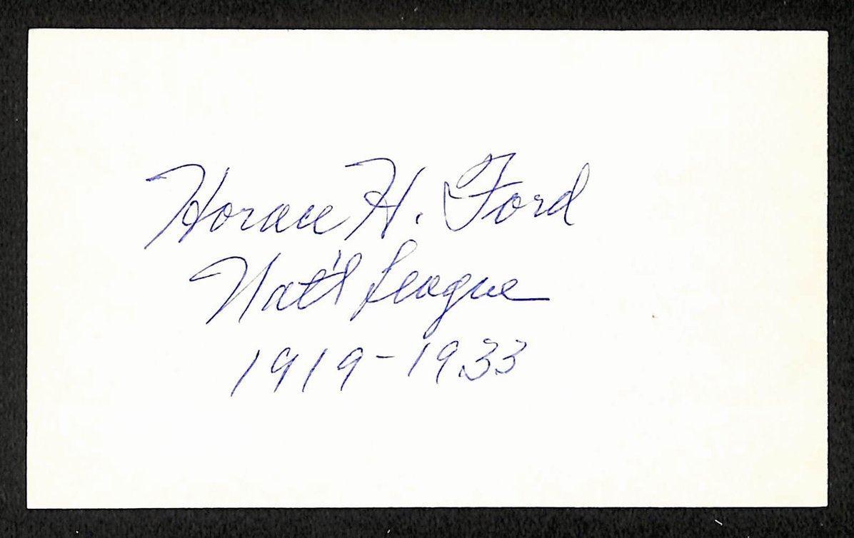Horace Ford Phillies Autographed/Signed 3x5 Index Card JSA BA207700