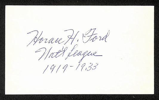 Horace Ford Phillies Autographed/Signed 3x5 Index Card JSA BA207700