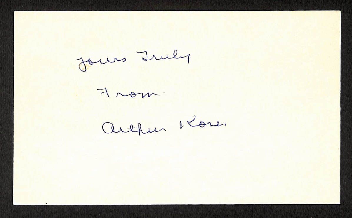 Art Kores Terriers Autographed/Signed 3x5 Index Card JSA BA207703