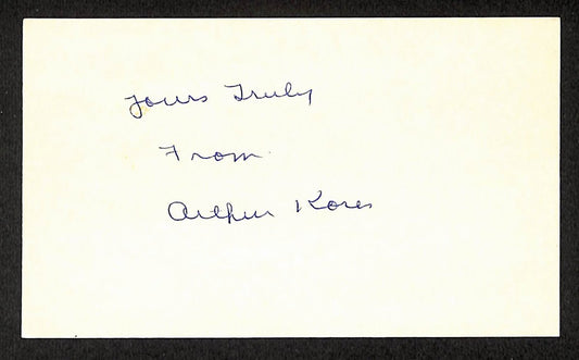 Art Kores Terriers Autographed/Signed 3x5 Index Card JSA BA207703