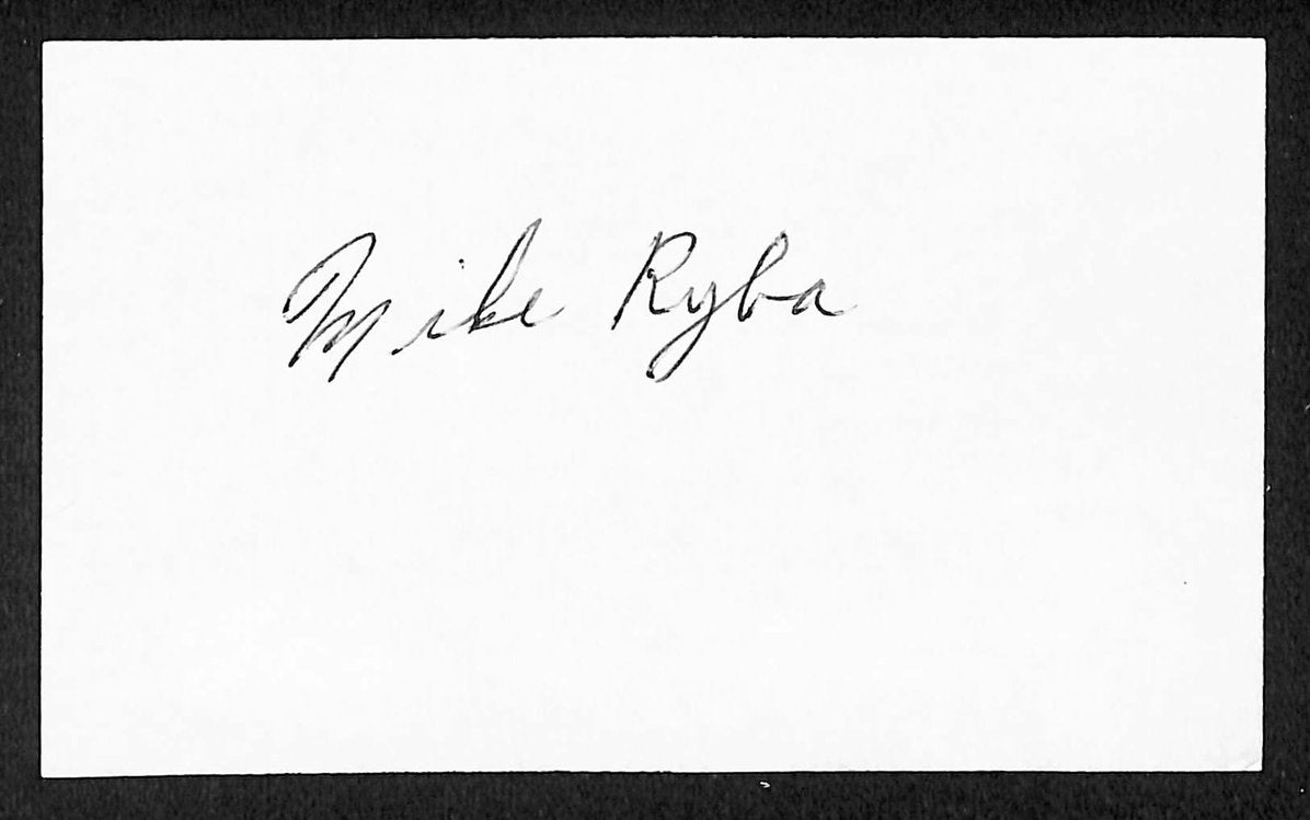 Mike Ryba Red Sox Autographed/Signed 3x5 Index Card JSA BA207705