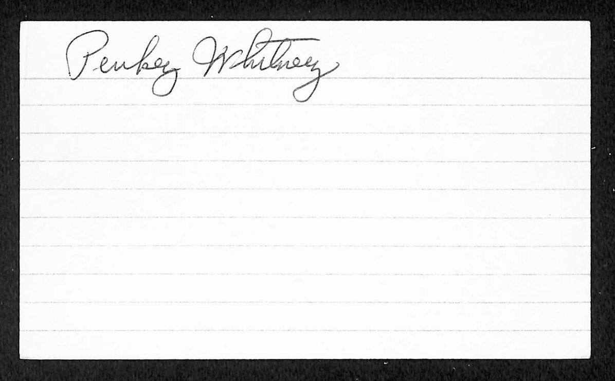 Pinky Whitney Phillies Autographed/Signed 3x5 Index Card JSA BA207709