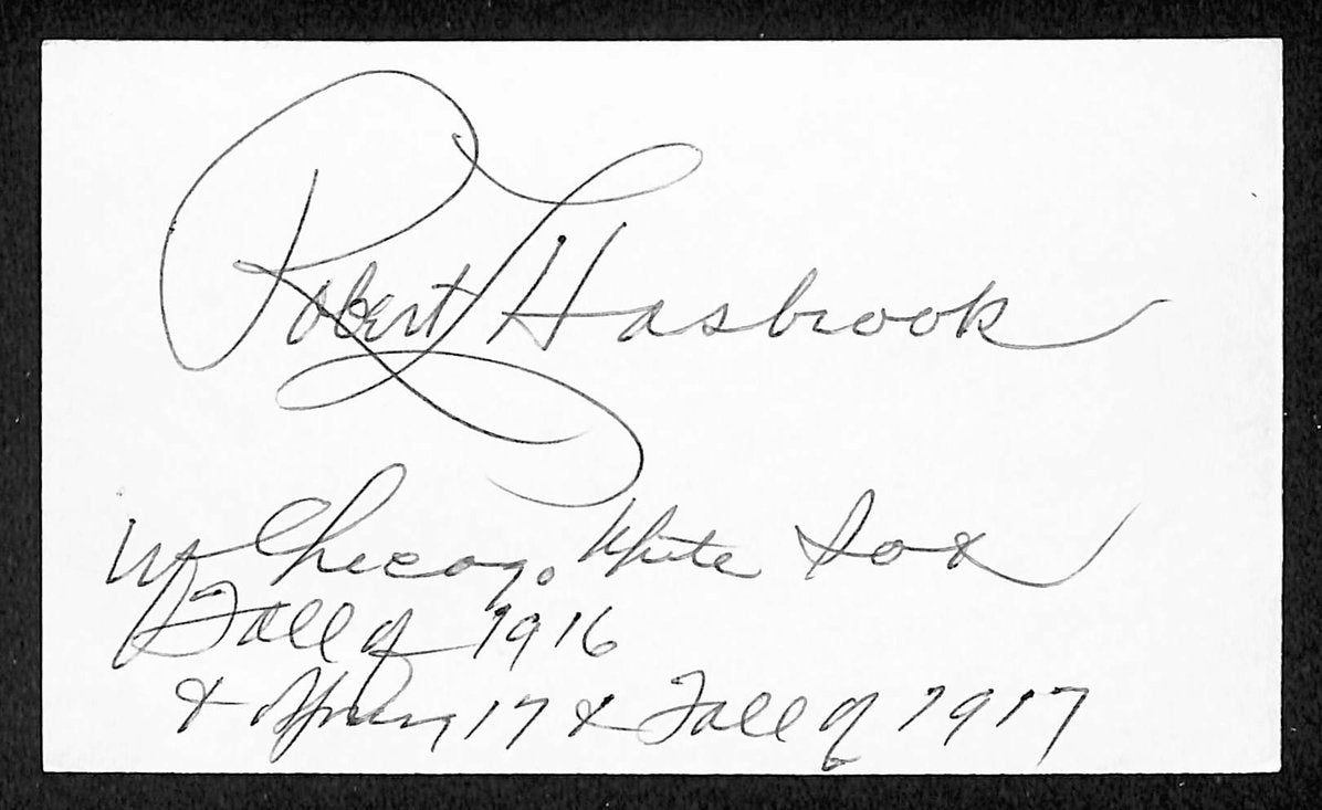 Bob "Ziggy" Hasbrook White Sox Autographed/Signed 3x5 Index Card JSA BA207711