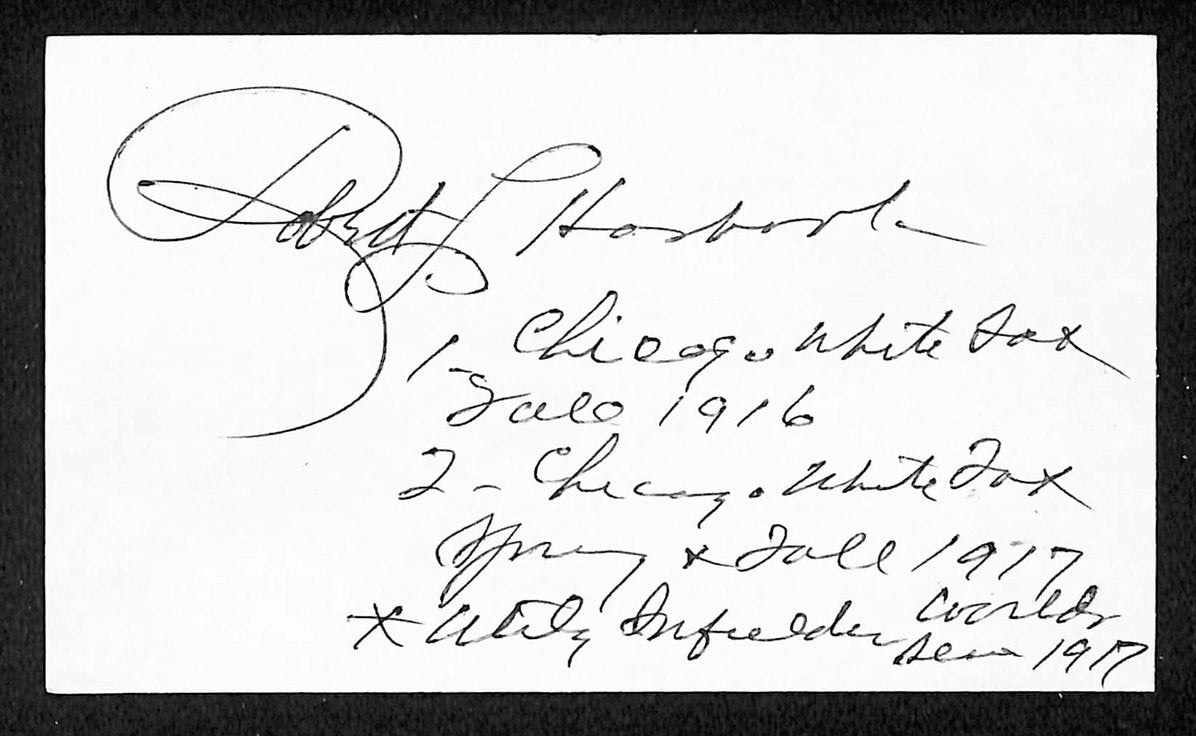 Bob "Ziggy" Hasbrook White Sox Autographed/Signed 3x5 Index Card JSA BA207712