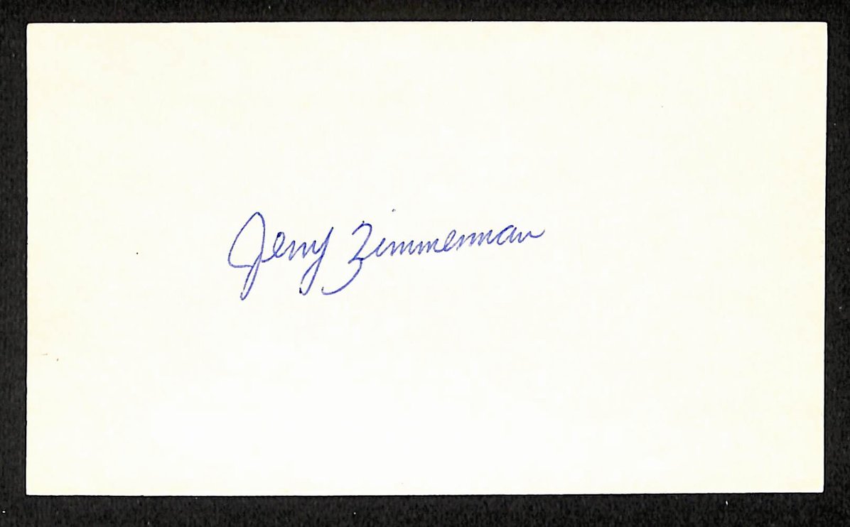 Jerry Zimmerman Reds Autographed/Signed 3x5 Index Card JSA BA207714