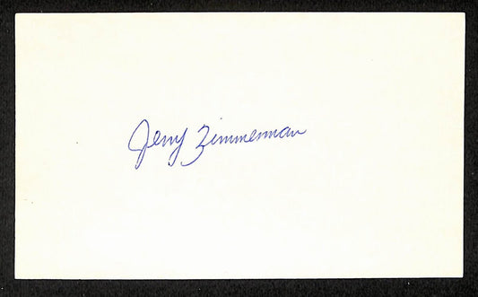 Jerry Zimmerman Reds Autographed/Signed 3x5 Index Card JSA BA207714