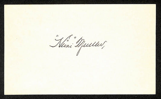 Heinie Mueller Cardinals Autographed/Signed 3x5 Index Card JSA BA207715