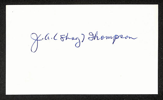 Shag Thompson Athletics Autographed/Signed 3x5 Index Card JSA BA207716