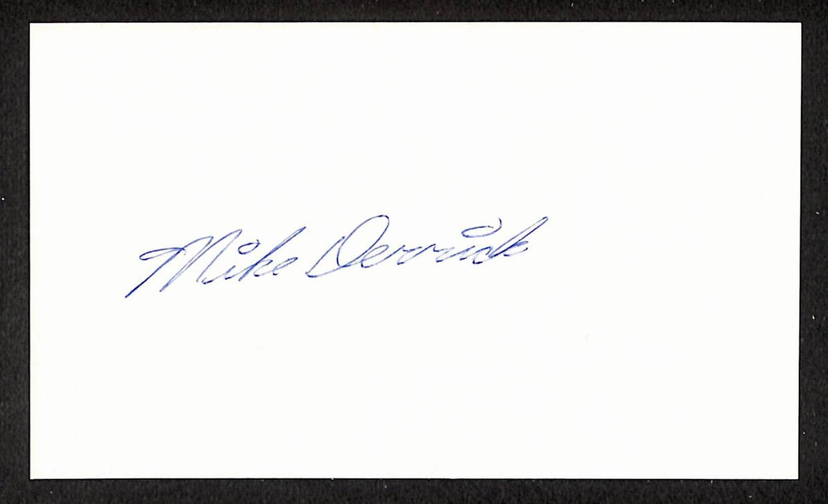 Mike Derrick Red Sox Autographed/Signed 3x5 Index Card JSA BA207719