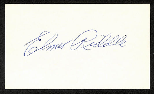 Elmer Riddle Pirates Autographed/Signed 3x5 Index Card JSA BA207721