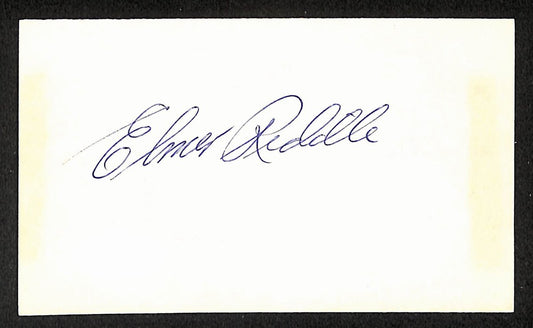Elmer Riddle Pirates Autographed/Signed 3x5 Index Card JSA BA207722
