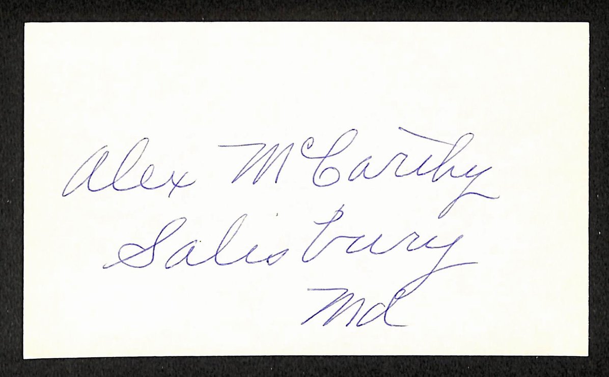 Alex McCarthy Pirates Autographed/Signed 3x5 Index Card JSA BA207723
