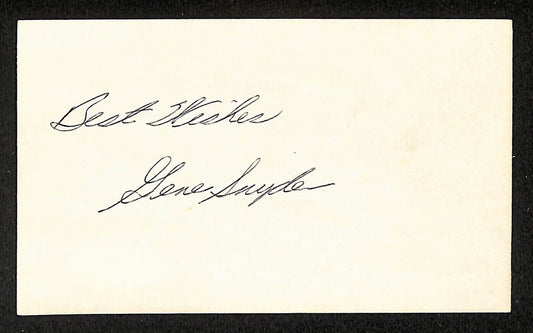 Gene Snyder Dodgers Autographed/Signed 3x5 Index Card JSA BA207725