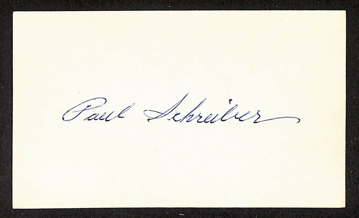 Paul Schreiber Red Sox Autographed/Signed 3x5 Index Card JSA BA207726