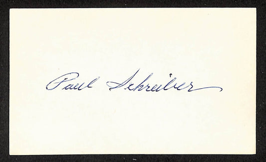 Paul Schreiber Red Sox Autographed/Signed 3x5 Index Card JSA BA207726