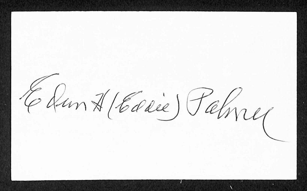 Eddie Palmer Athletics Autographed/Signed 3x5 Index Card JSA BA207728