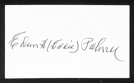 Eddie Palmer Athletics Autographed/Signed 3x5 Index Card JSA BA207728