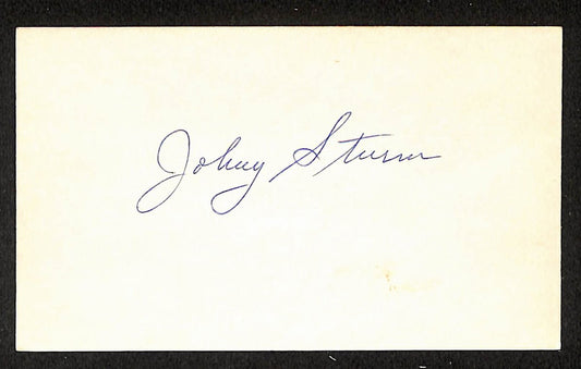 John Sturm Yankees Autographed/Signed 3x5 Index Card JSA BA207730