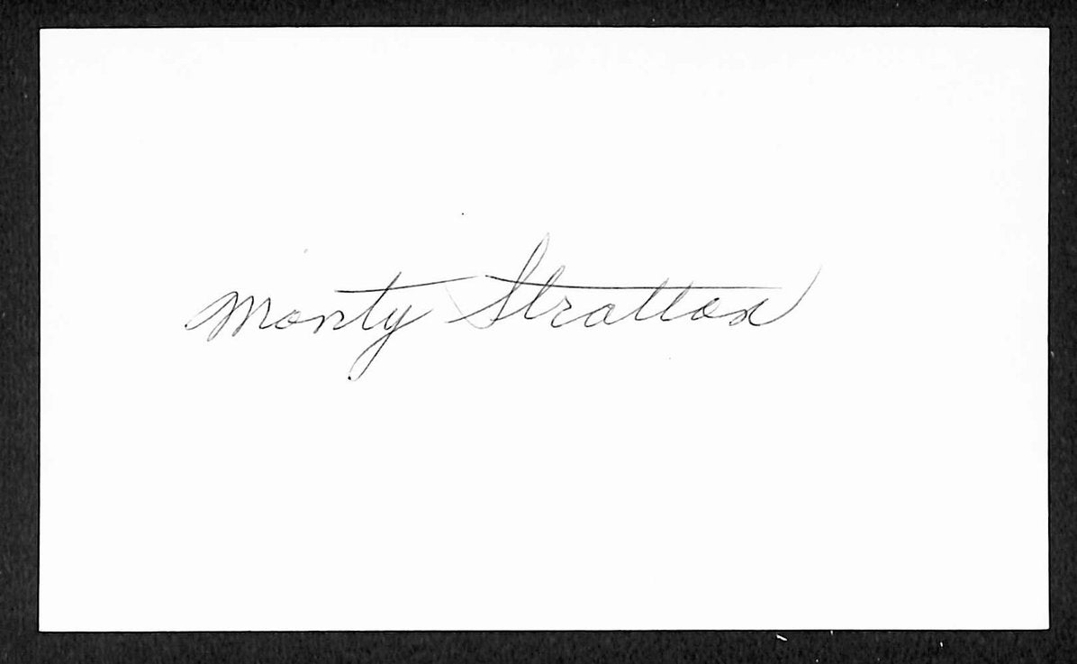 Monty Stratton White Sox Autographed/Signed 3x5 Index Card JSA BA207731