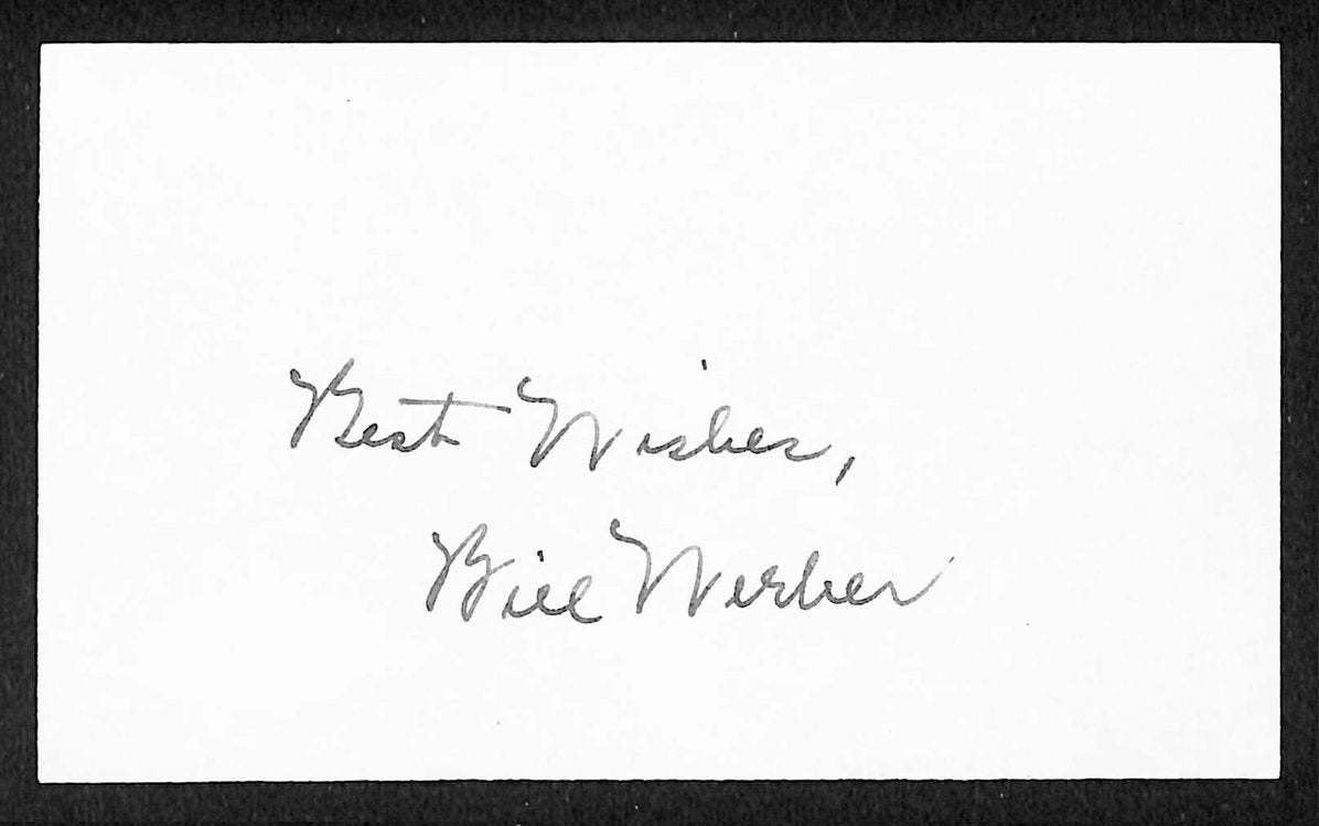 Bill Werber Yankees Autographed/Signed 3x5 Index Card JSA BA207733