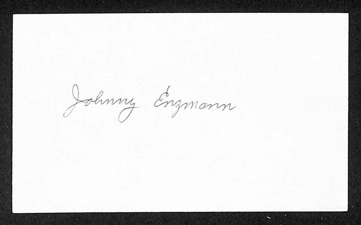 Johnny Enzmann Phillies Autographed/Signed 3x5 Index Card JSA BA207734