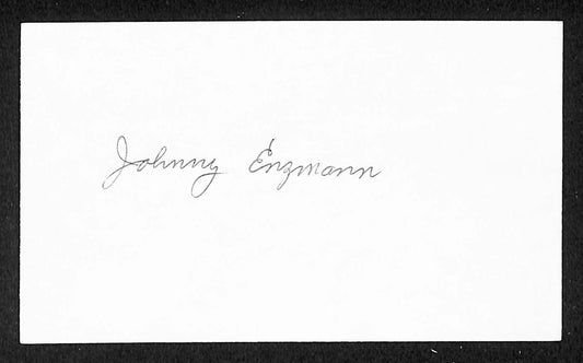 Johnny Enzmann Phillies Autographed/Signed 3x5 Index Card JSA BA207734