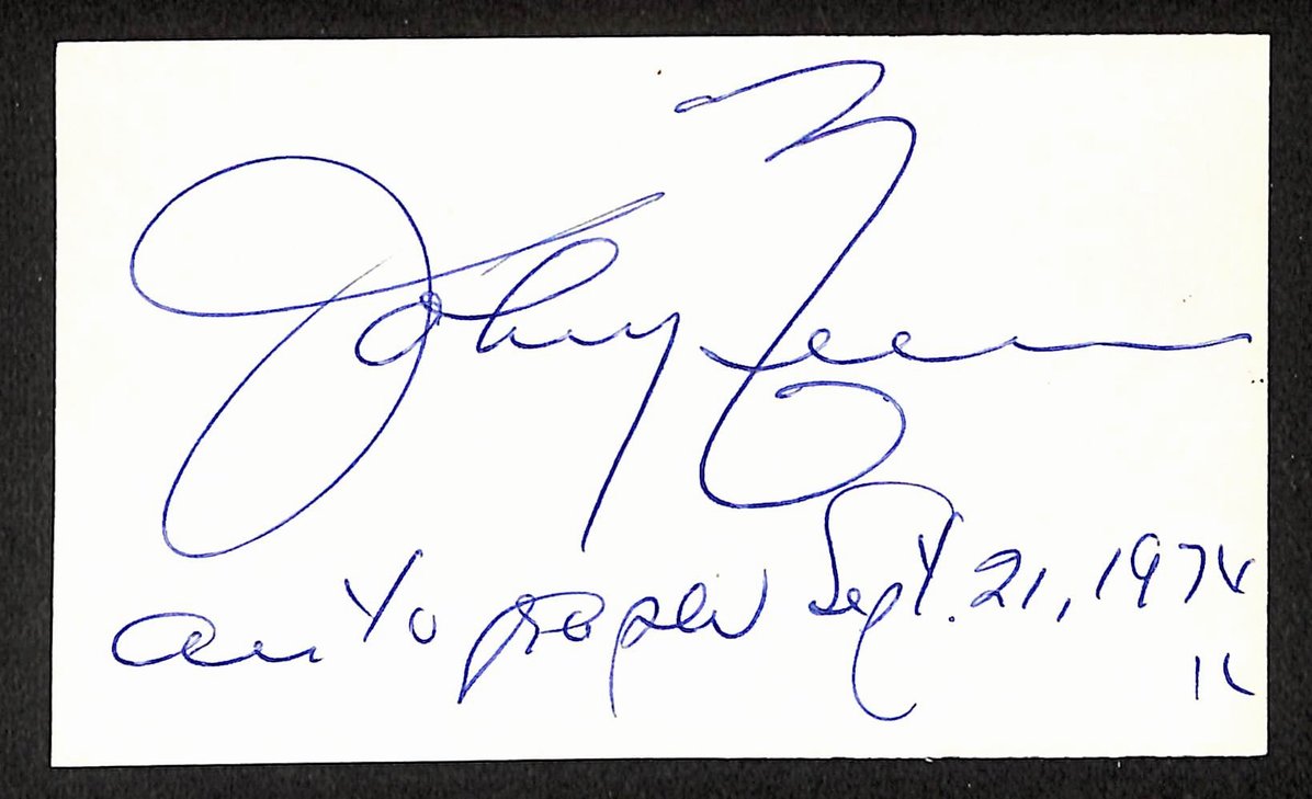 Johnny Neun Yankees Autographed/Signed 3x5 Index Card JSA BA207735