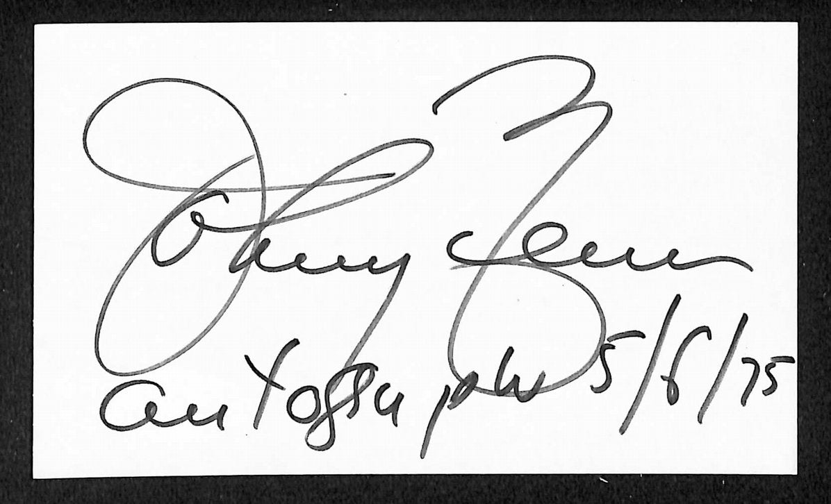 Johnny Neun Yankees Autographed/Signed 3x5 Index Card JSA BA207736
