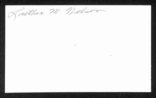 Luther Nelson Yankees Autographed/Signed 3x5 Index Card JSA BA207737