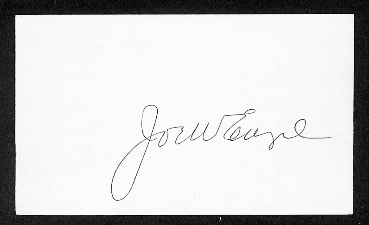 Joe Engel Senators Autographed/Signed 3x5 Index Card JSA BA207747
