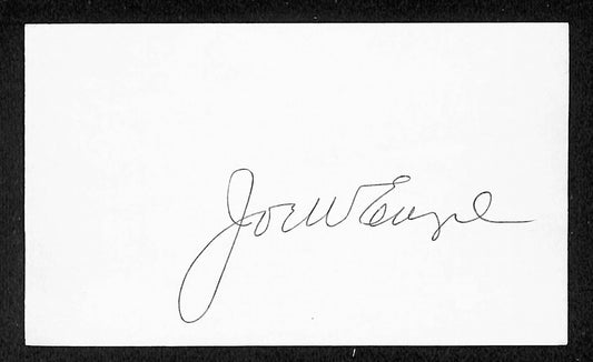 Joe Engel Senators Autographed/Signed 3x5 Index Card JSA BA207747