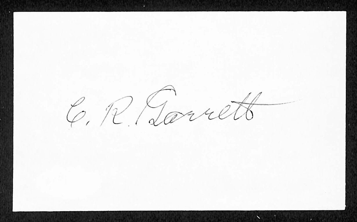 Clarence Garrett Indians Autographed/Signed 3x5 Index Card JSA BA207748