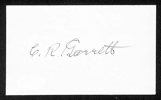 Clarence Garrett Indians Autographed/Signed 3x5 Index Card JSA BA207748
