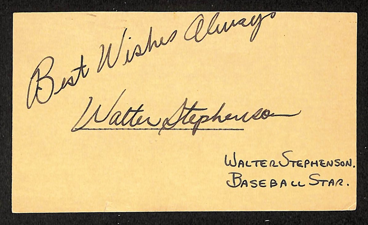 Walter Stephenson Cubs Autographed/Signed 3x5 GPC Postcard JSA BA205782