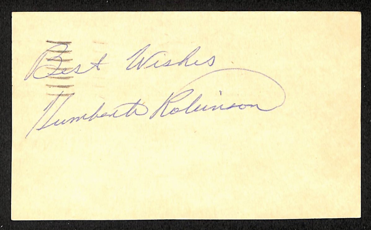Humberto Robinson Braves Autographed/Signed 3x5 GPC Postcard JSA BA205785