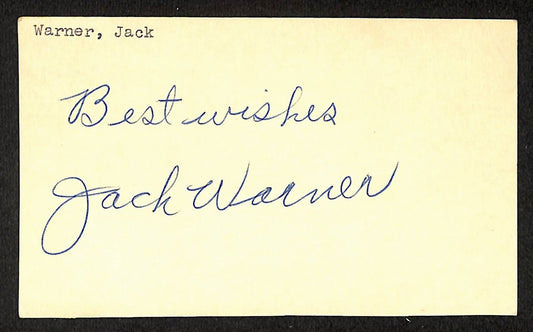 Jack Warner Giants Autographed/Signed 3x5 GPC Postcard JSA BA205786