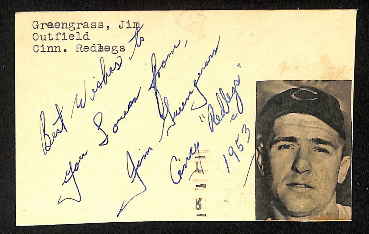 Jim Greengrass Phillies Autographed/Signed 3x5 GPC Postcard JSA BA205790