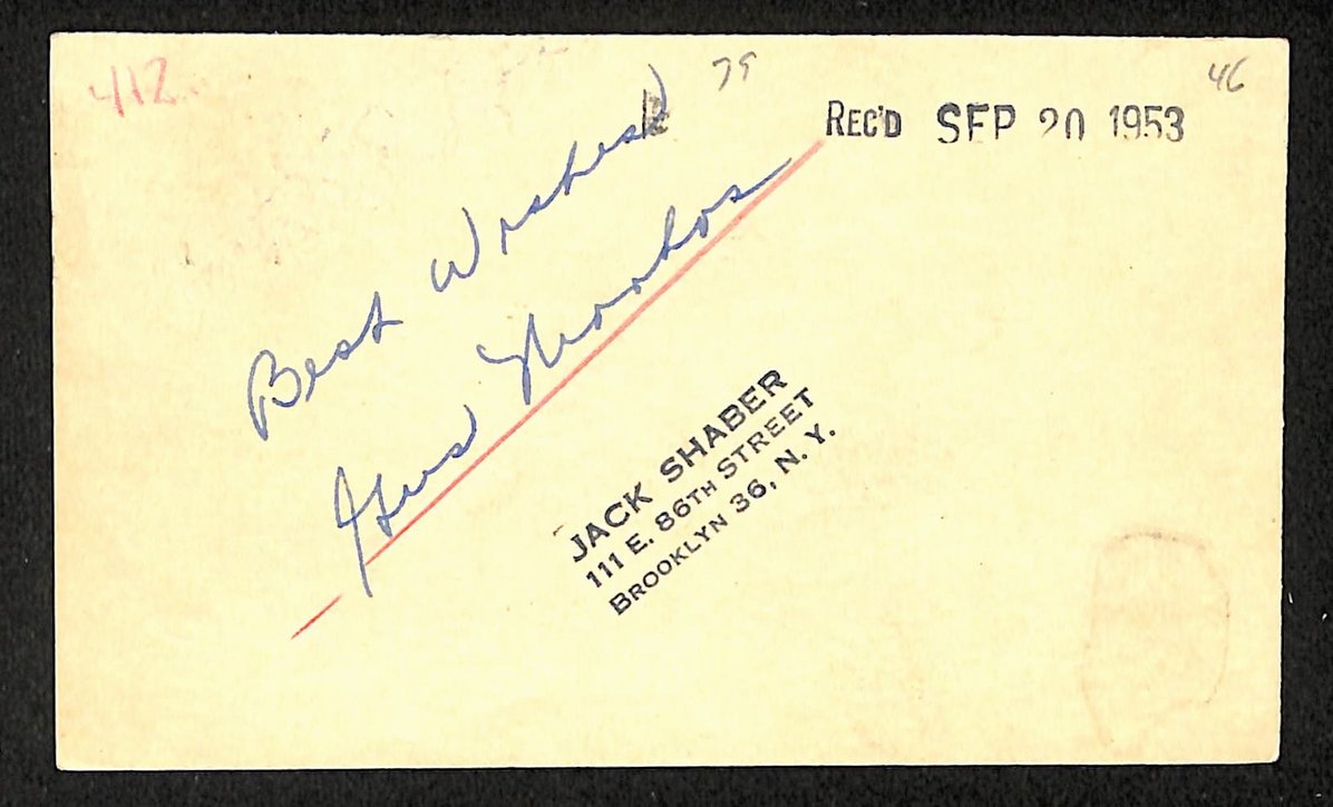Gus Niarhos Yankees Autographed/Signed 3x5 GPC Postcard JSA BA205791