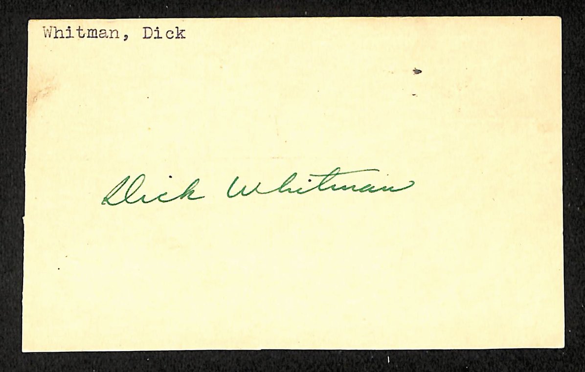Dick Whitman Phillies Autographed/Signed 3x5 GPC Postcard JSA BA205794