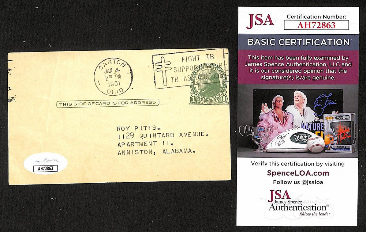 Paul Stuffel Phillies Autographed/Signed 3x5 GPC Postcard JSA BA205799