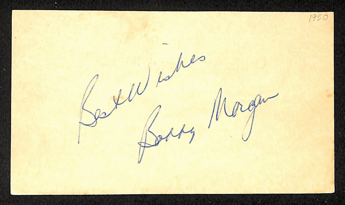 Bobby Morgan Cubs Autographed/Signed 3x5 GPC Postcard JSA BA205800