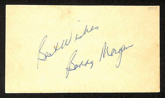 Bobby Morgan Cubs Autographed/Signed 3x5 GPC Postcard JSA BA205800