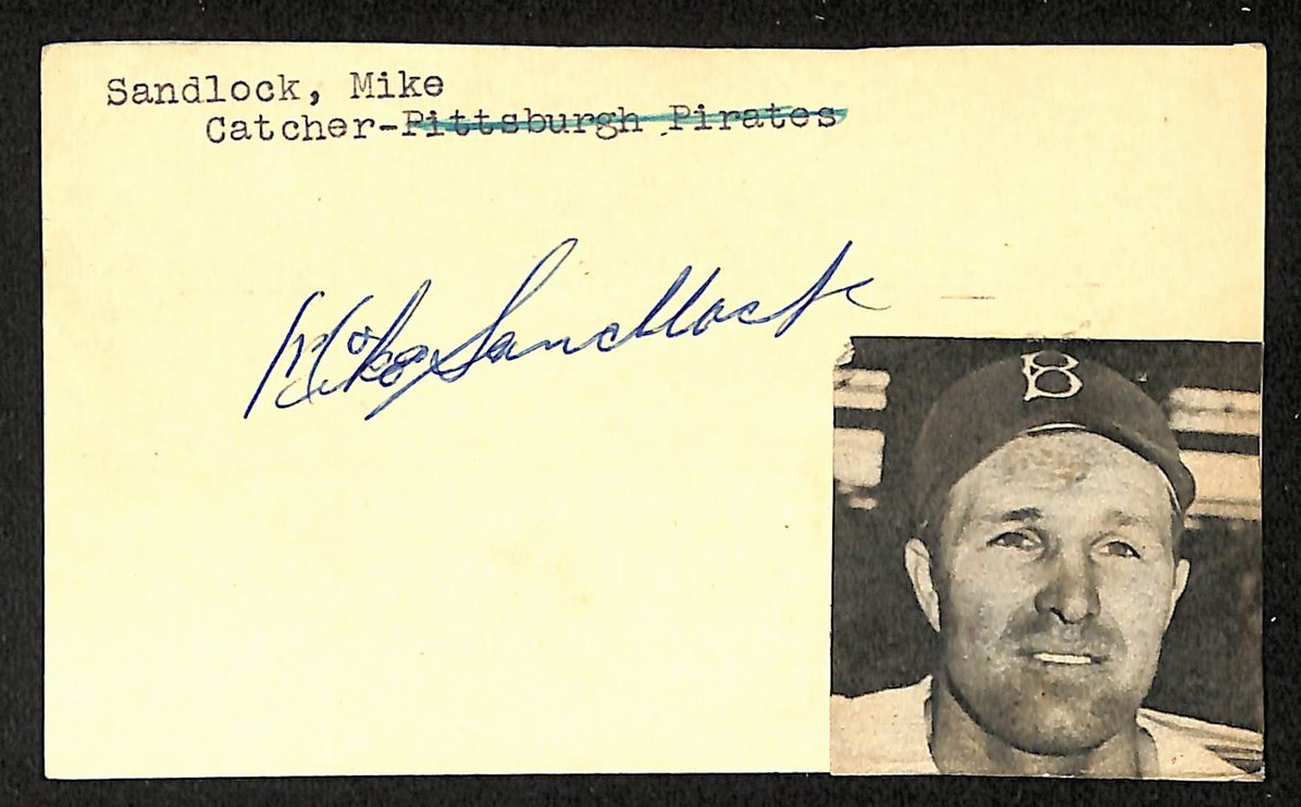 Mike Sandlock Phillies Autographed/Signed 3x5 GPC Postcard JSA BA205802
