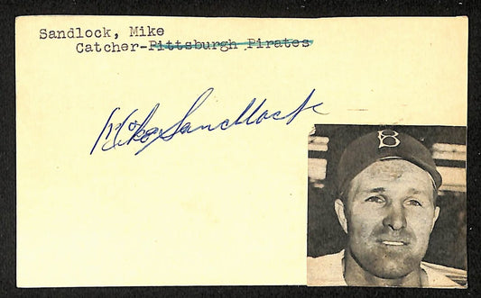 Mike Sandlock Phillies Autographed/Signed 3x5 GPC Postcard JSA BA205802