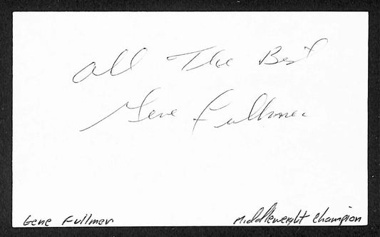Gene Fullmer Boxer Autographed/Signed 3x5 Index Card JSA BA205805
