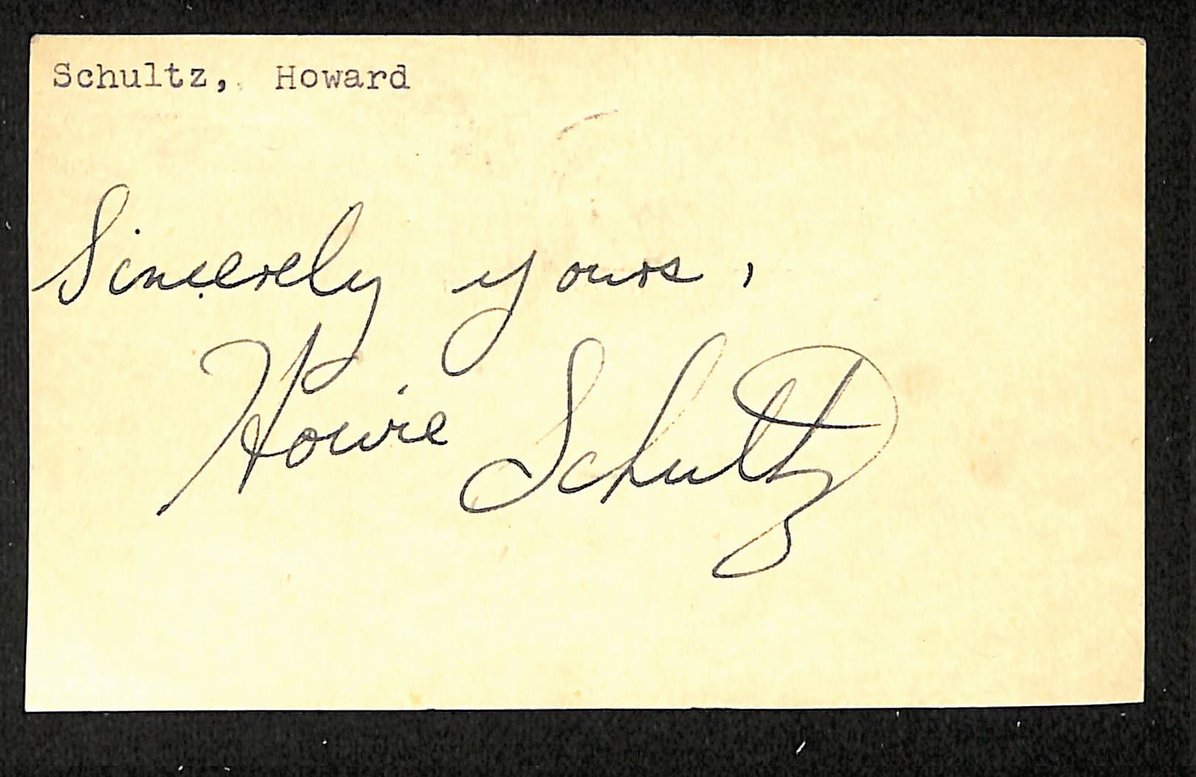 Howie Schultz Dodgers Autographed/Signed 3x5 GPC Postcard JSA BA205808