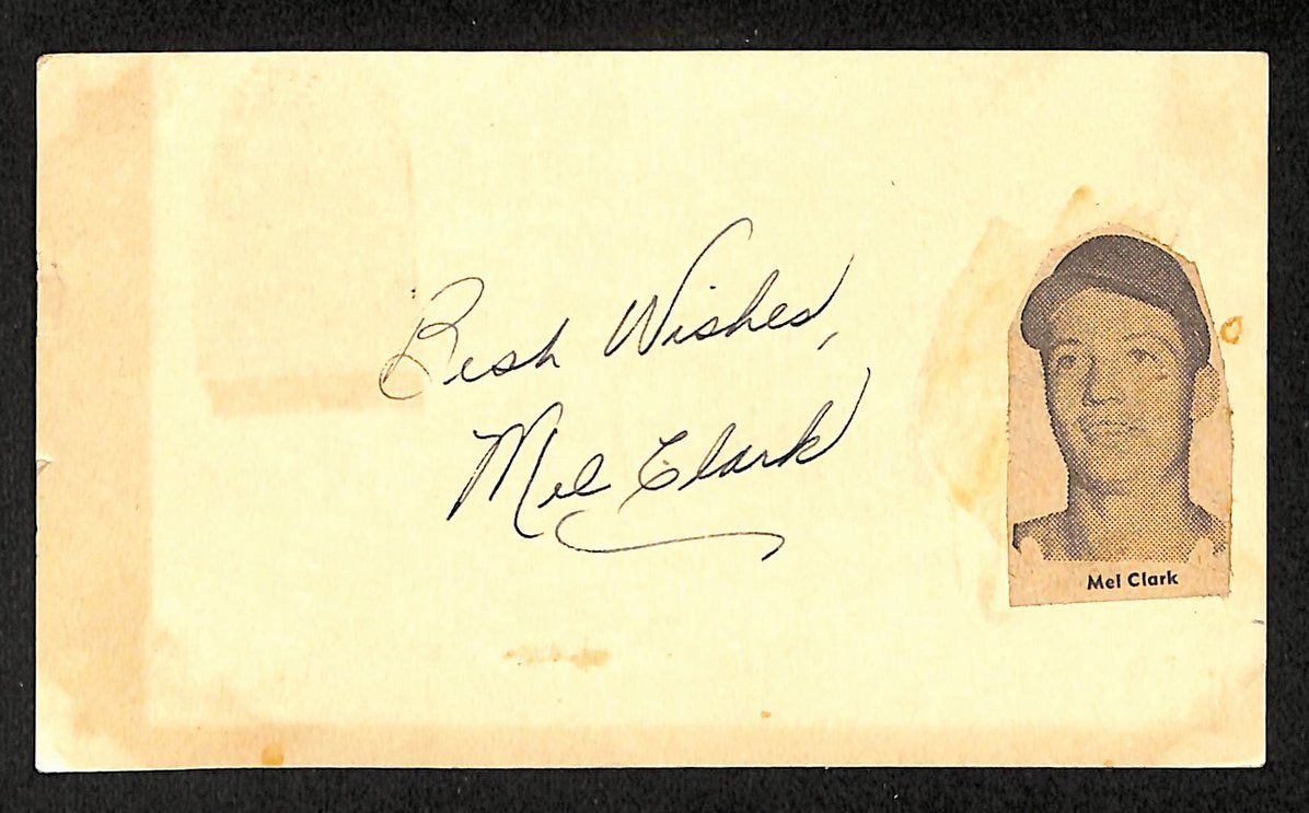 Mel Clark Phillies Autographed/Signed 4x6 GPC Postcard JSA BA208297