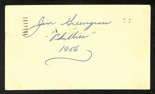 Jim Greengrass Phillies Autographed/Signed 4x6 GPC Postcard JSA BA208298